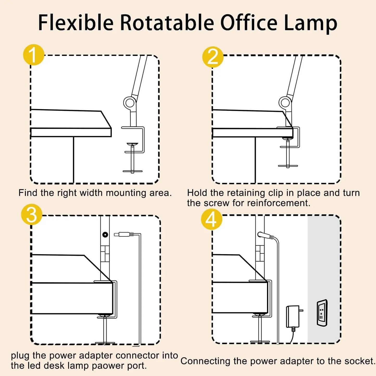 Our LED Desk Lamp With Clamp Swing Arm Dimmable