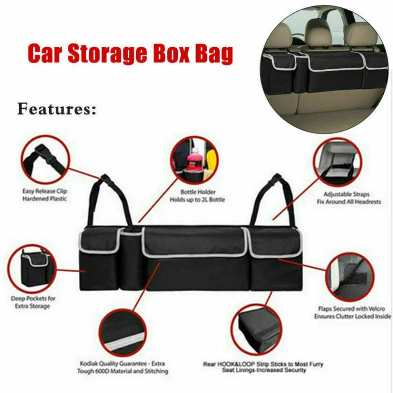 Car Trunk Organizer Oxford Interior Accessories Back Seat Storage Bag 4 Pocket