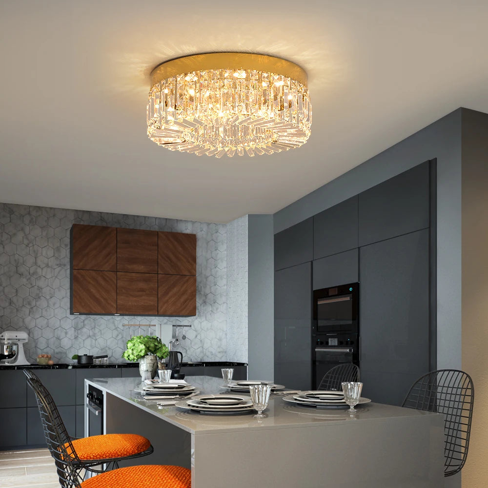 VETRULUS Crystal Ceiling Lamp Modern Chandelier for Living Room