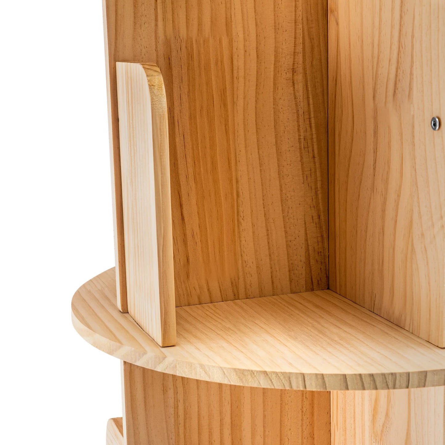 Multifunctional Storage Rack Rotating Bookshelf Miscellaneous Rack Living Room Organizer Floor-standing Solid Wood Bookcase