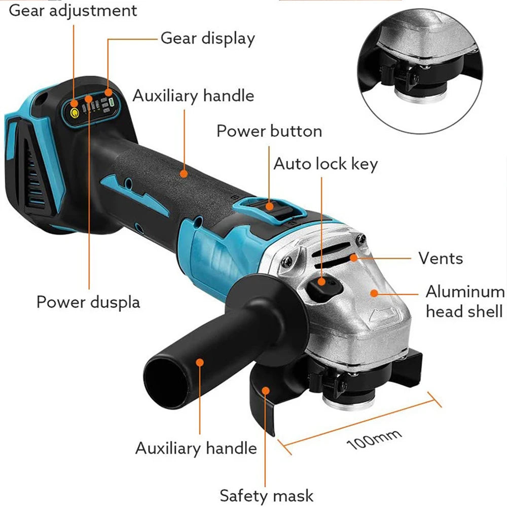 Magnitt 18V Brushless Angle Grinder And Impact Wrench Kit