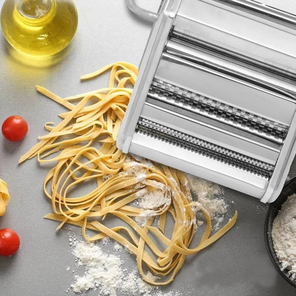 Stainless Steel Adjustable Pasta Maker Machine Noodle Dumpling Press Machine Two Cutter Kitchenware Multifunctional Appliance