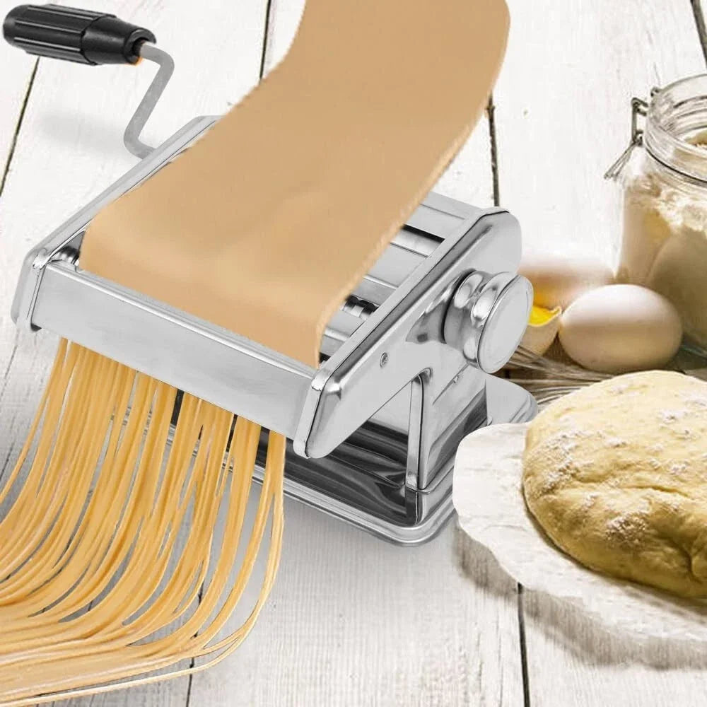 Stainless Steel Adjustable Pasta Maker Machine Noodle Dumpling Press Machine Two Cutter Kitchenware Multifunctional Appliance