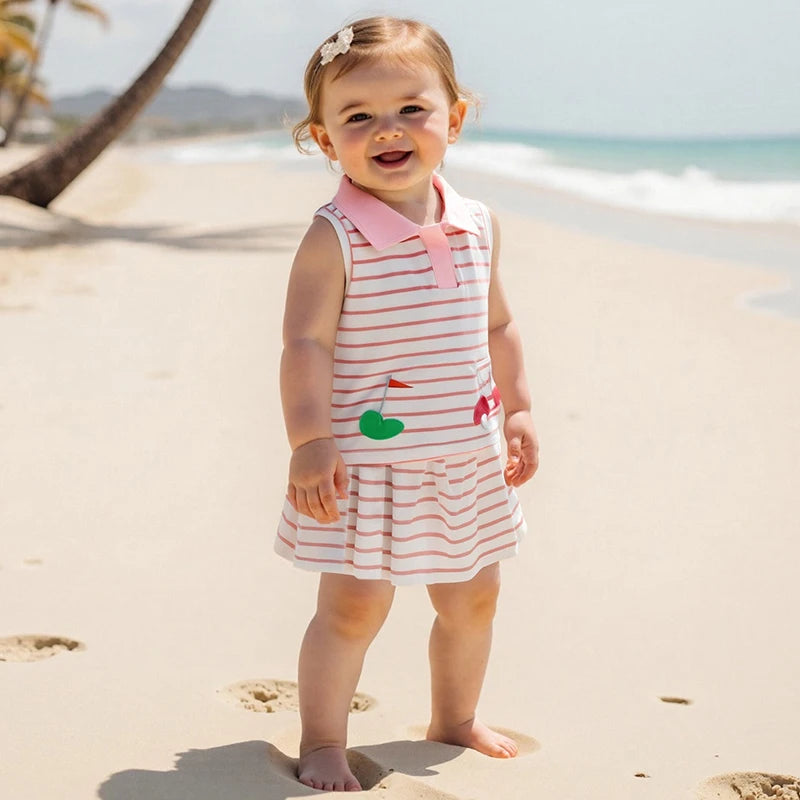 3Pcs Baby Boy Golf Outfits Short Sleeve  Shirt Plaid Shorts Cap Set Infant Clothing Summer Toddler Clothes