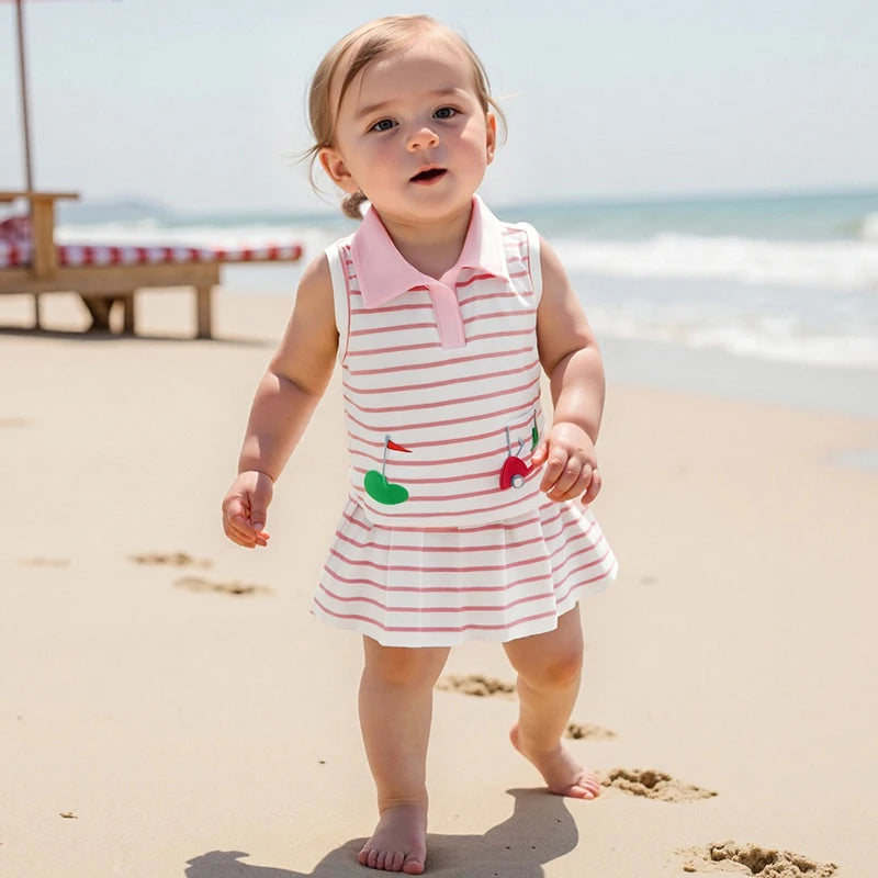 3Pcs Baby Boy Golf Outfits Short Sleeve  Shirt Plaid Shorts Cap Set Infant Clothing Summer Toddler Clothes