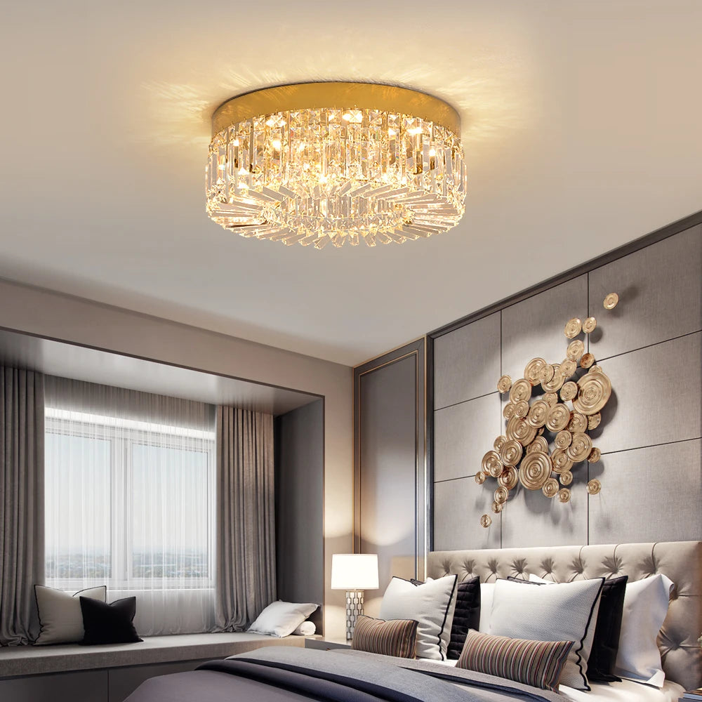 VETRULUS Crystal Ceiling Lamp Modern Chandelier for Living Room