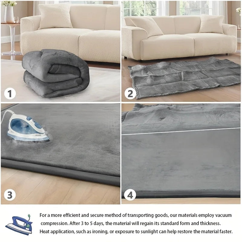 Carpet For Floor 3cm Thick Memory Foam Playpen Mat With Non-slip Bottom For Living Room Soft Velvet Minimalist Carpet Kids Rugs