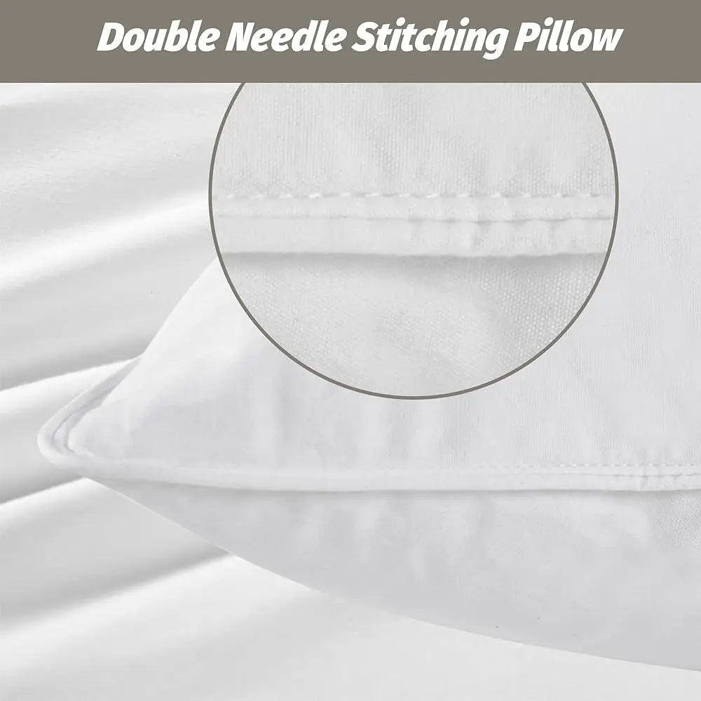 2pcs/set Luxury Down Feather Pillows, 100% Cotton Shell Hotel Collection Bed Pillow for Sleep, Fluff Soft Down Feather Pillows