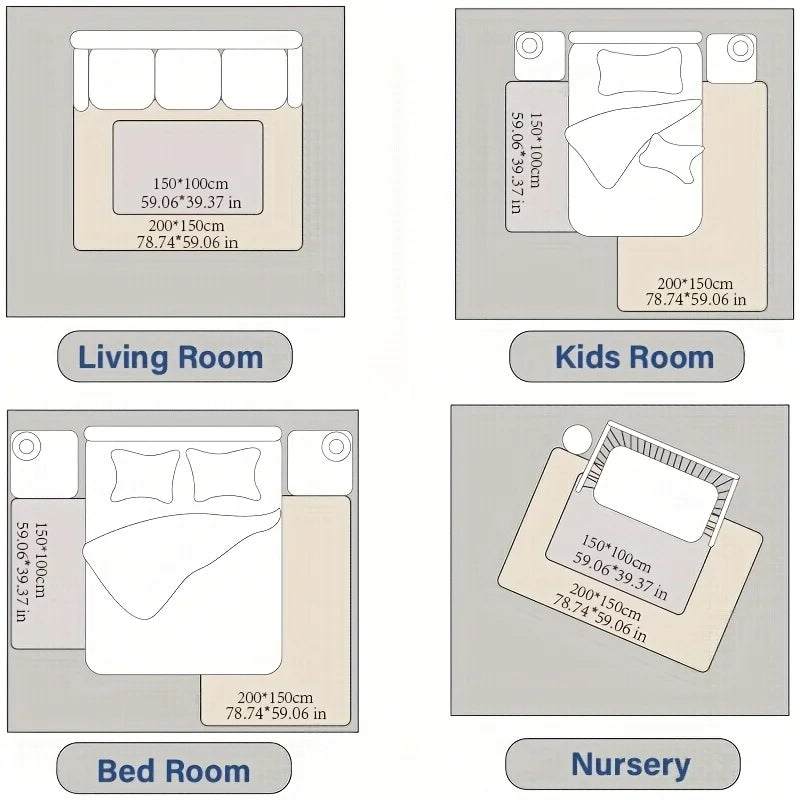 Carpet For Floor 3cm Thick Memory Foam Playpen Mat With Non-slip Bottom For Living Room Soft Velvet Minimalist Carpet Kids Rugs