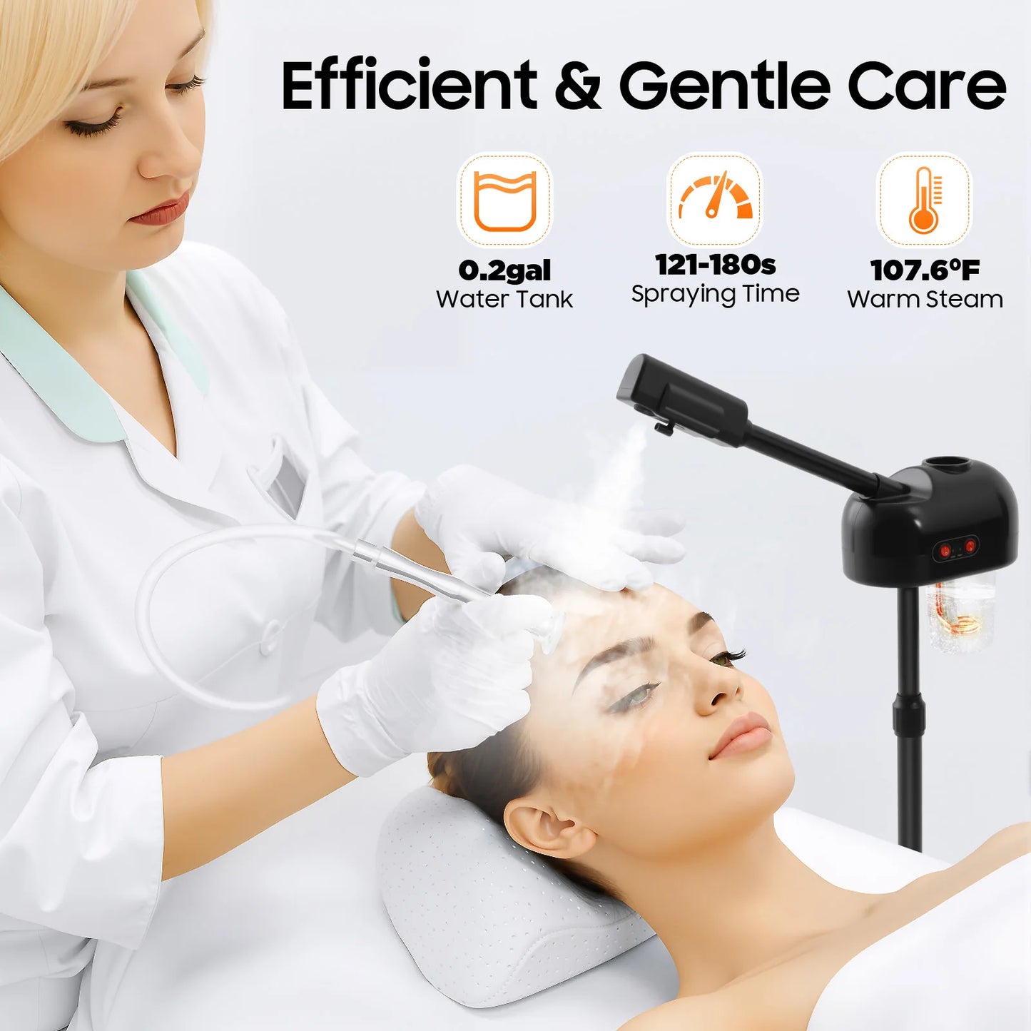 750ML Professional Facial Steamer, Hot Ozone Face Steamer, Nano Atomization Steamer for Salon Beauty and Spa Shop