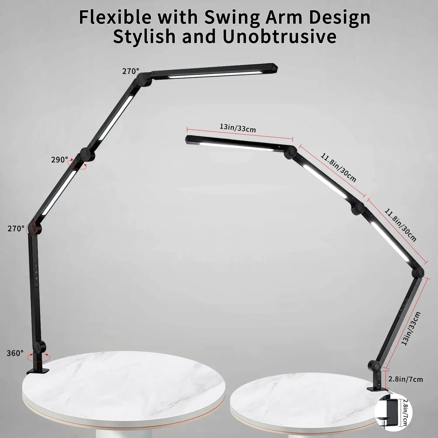 Our LED Desk Lamp With Clamp Swing Arm Dimmable