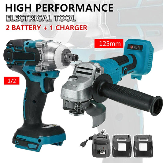 Magnitt 18V Brushless Angle Grinder And Impact Wrench Kit