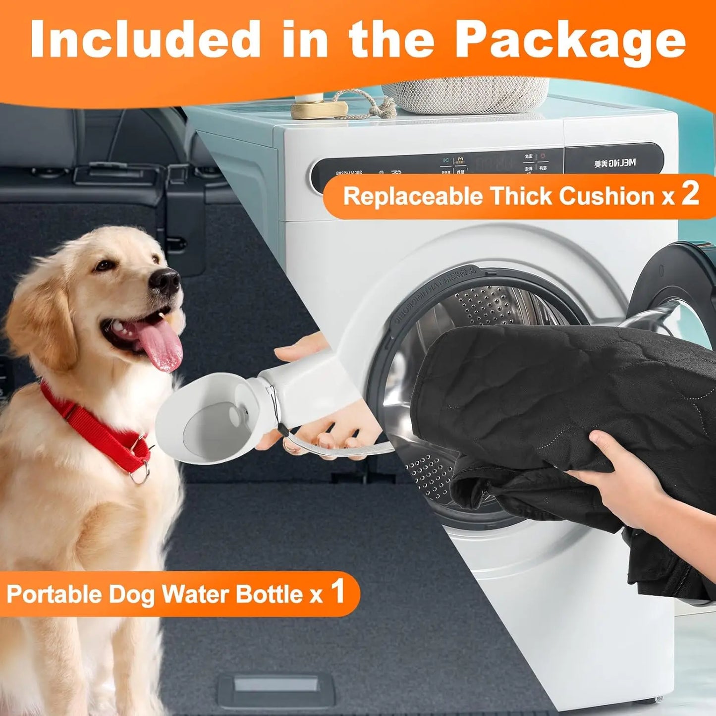 Wedyvko Waterproof Dog Car Seat Hammock Protector for Back
