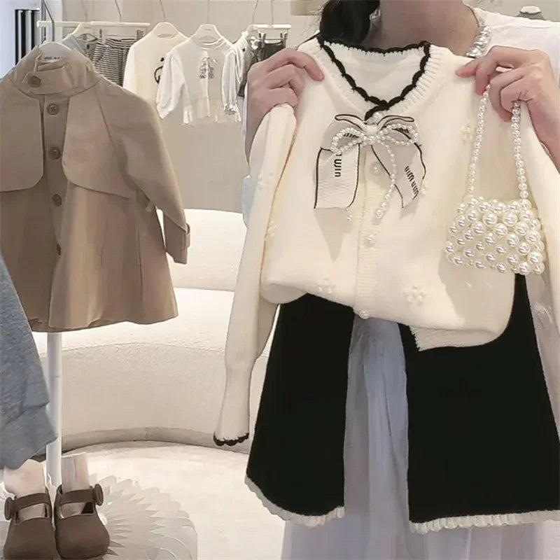 CN Kids Autumn Two Piece Sweater Jacket Set Unisex