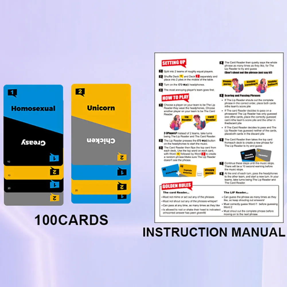 Sorry What Game Uncensored Lip Reading Party Game Based On The Headphone Challenge for Adults & Friends