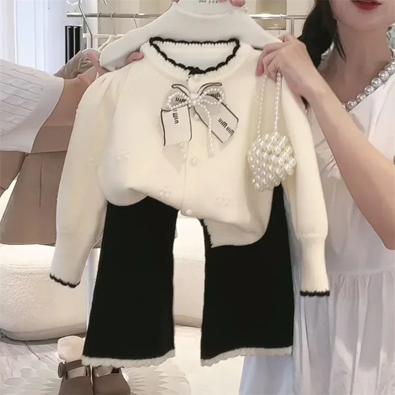 CN Kids Autumn Two Piece Sweater Jacket Set Unisex