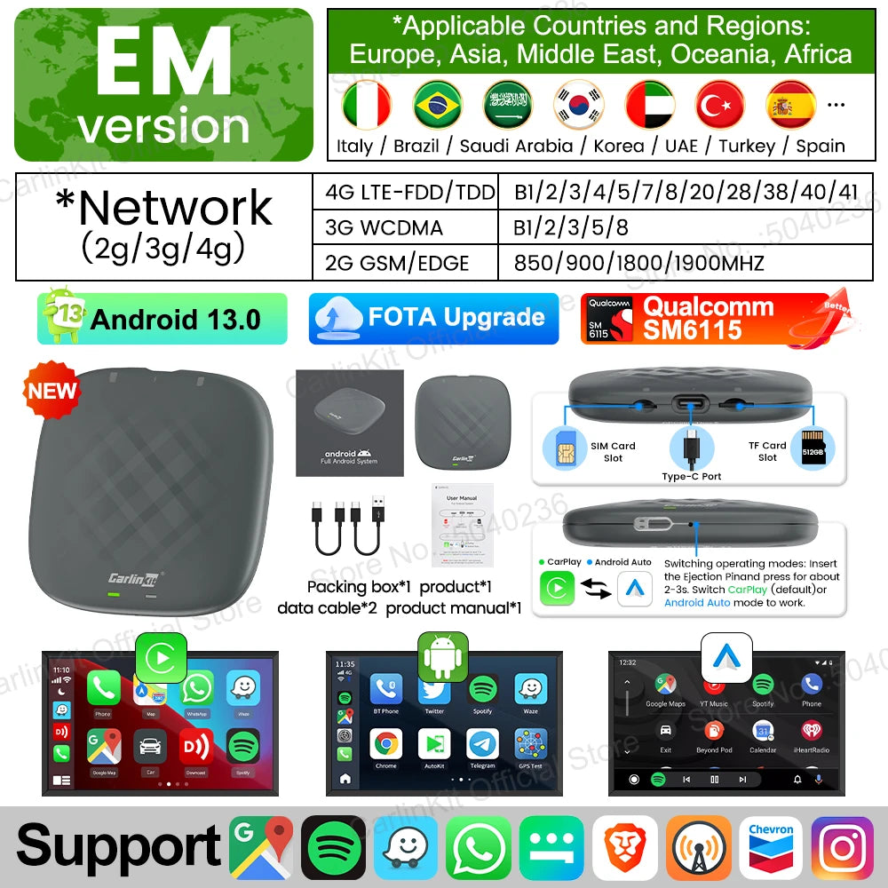 Carlinkit CarPlay Android Auto AI Box with Netflix YouTube