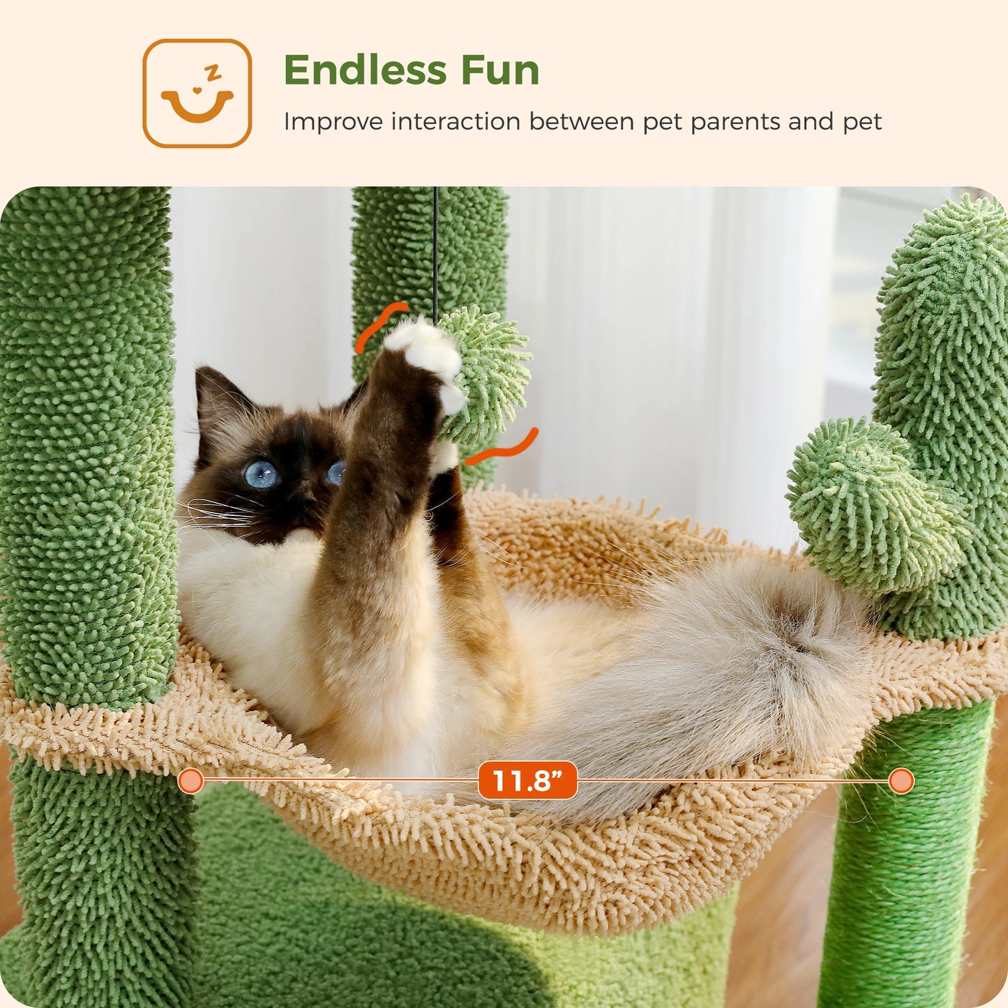 PEQULTICN 4-In-1 Cactus Cat Tree for Indoor Cats
