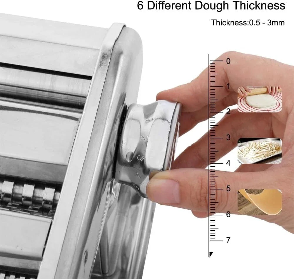 Stainless Steel Adjustable Pasta Maker Machine Noodle Dumpling Press Machine Two Cutter Kitchenware Multifunctional Appliance