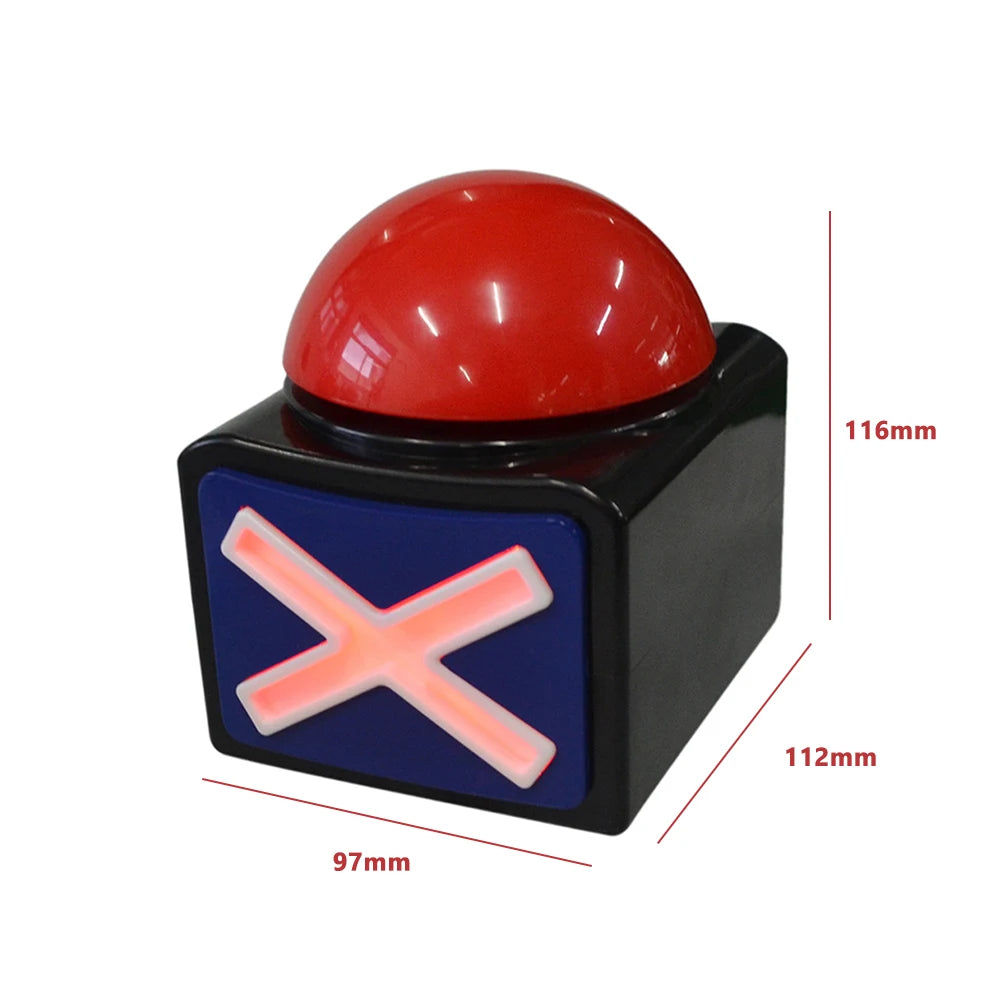 Red Alarm Sound Play Button with Sound and Light Trivia Quiz Got Talent Buzzer Game Play Botton for Contest/Game Show/ Party