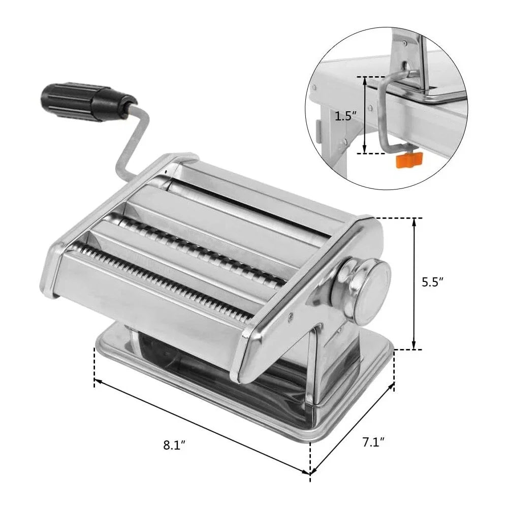 Stainless Steel Adjustable Pasta Maker Machine Noodle Dumpling Press Machine Two Cutter Kitchenware Multifunctional Appliance