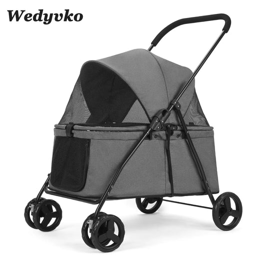 Wedyvko Luxury Pet Stroller Four Wheel Dog Carrier