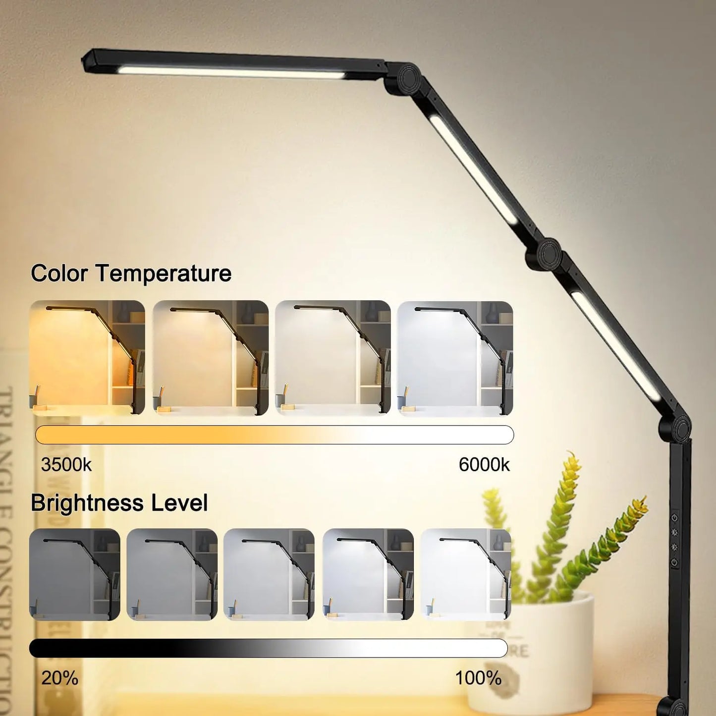 Our LED Desk Lamp With Clamp Swing Arm Dimmable