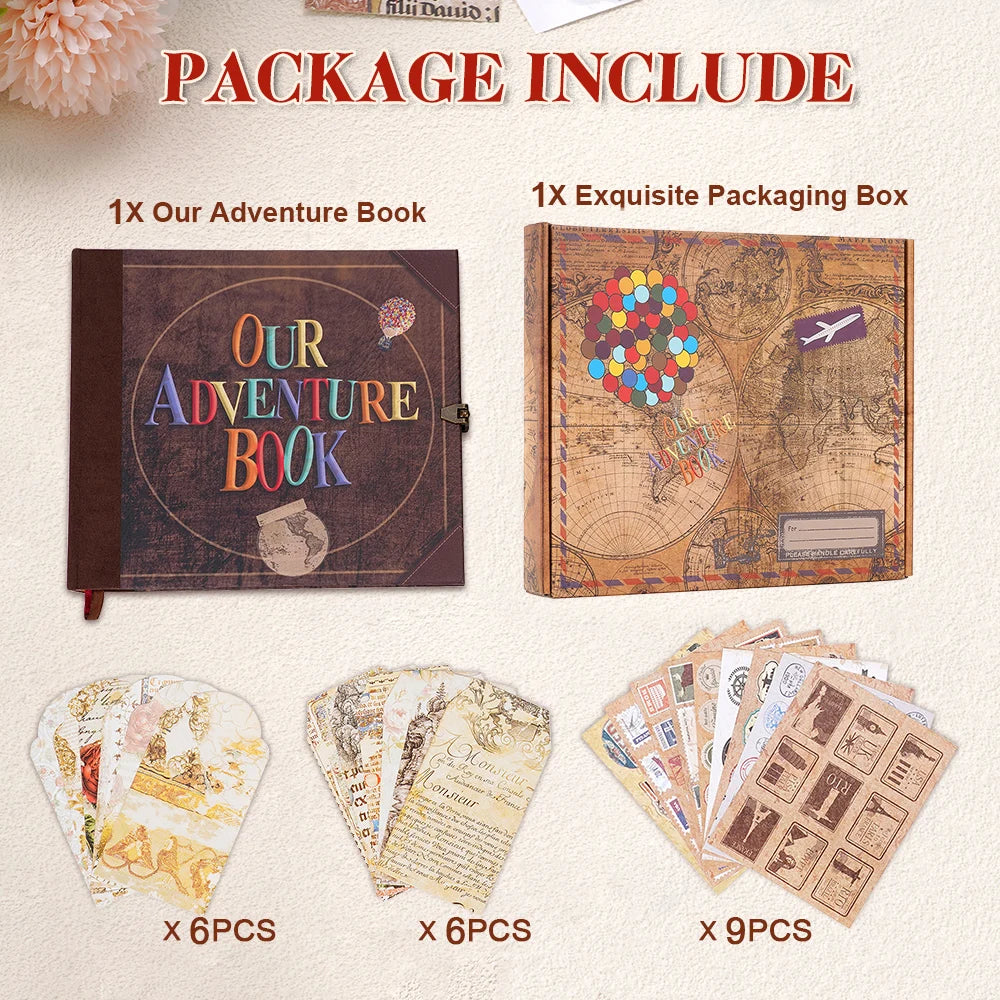 Our Adventure Book 146 Page DIY Handmade Photo Album Scrapbook Kraft