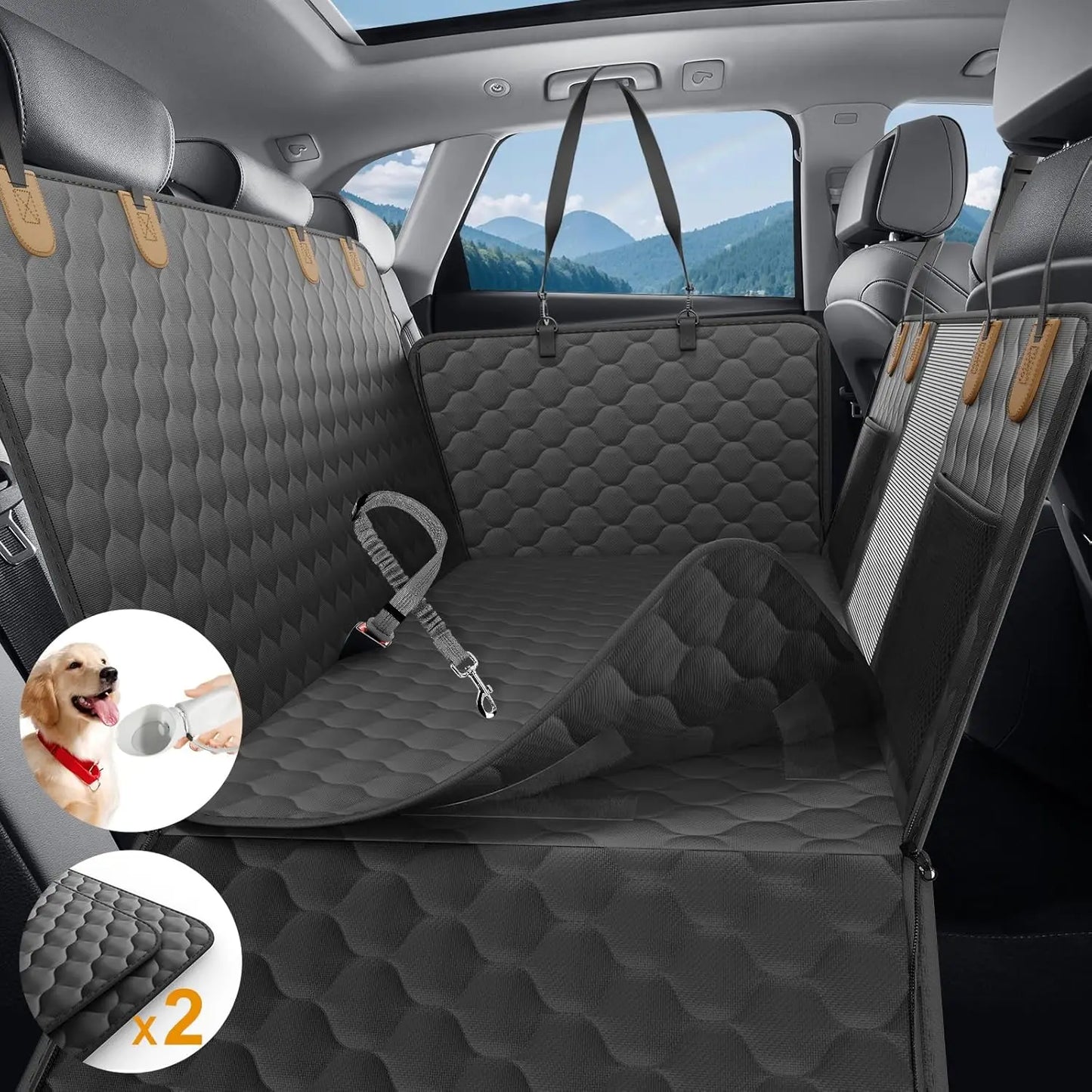 Wedyvko Waterproof Dog Car Seat Hammock Protector for Back