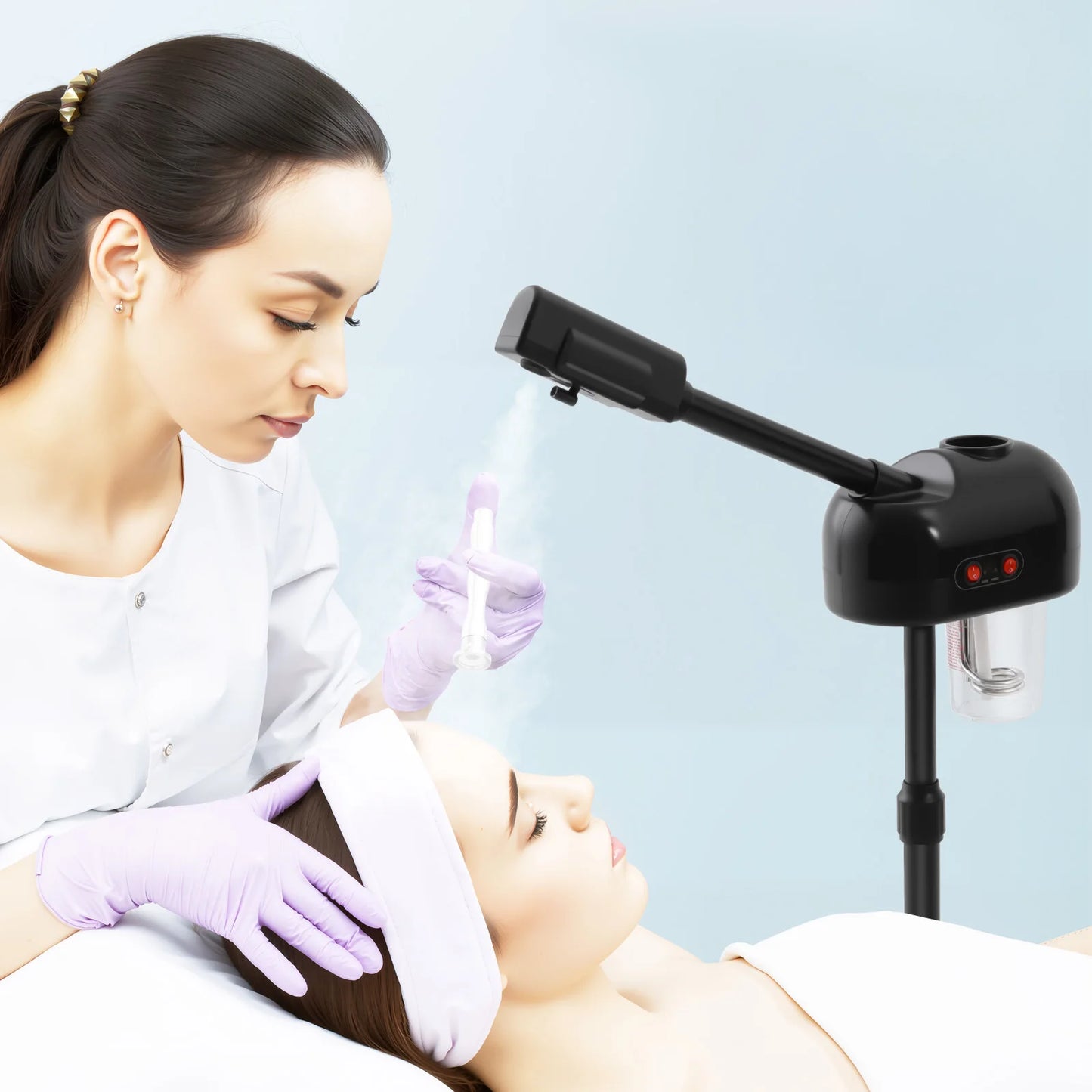 750ML Professional Facial Steamer, Hot Ozone Face Steamer, Nano Atomization Steamer for Salon Beauty and Spa Shop