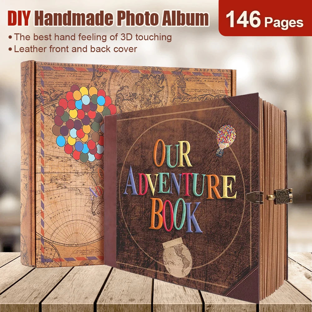Our Adventure Book 146 Page DIY Handmade Photo Album Scrapbook Kraft