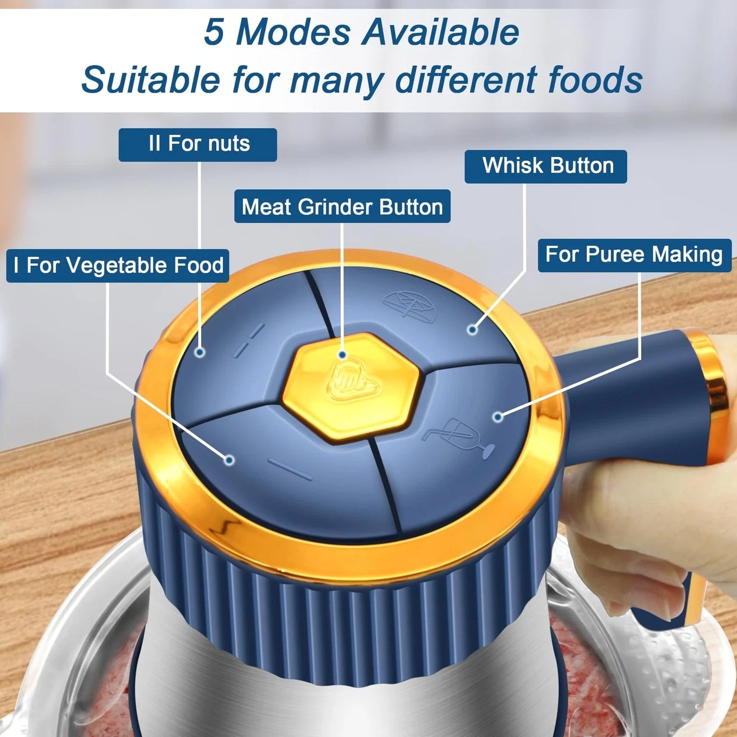 High Concerned Electric Meat Grinder Multifunctional Stainless Steel Processor