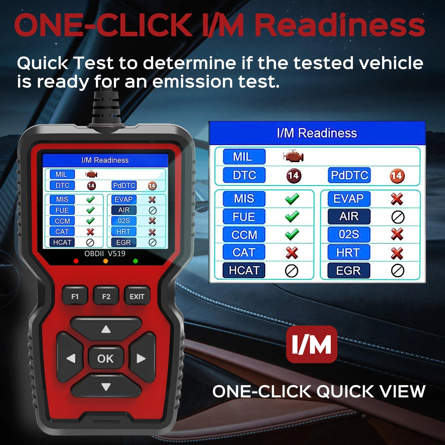 OBD2 Scanner Live Data Professional Mechanic OBDII Diagnostic Code Reader Tool for Check Engine Light V519