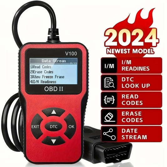 1pc V100 Professional OBD2 Scanner, Engine Fault Code Reader, Diagnostic Scan Tool for OBD II Protocol Cars Since 1996
