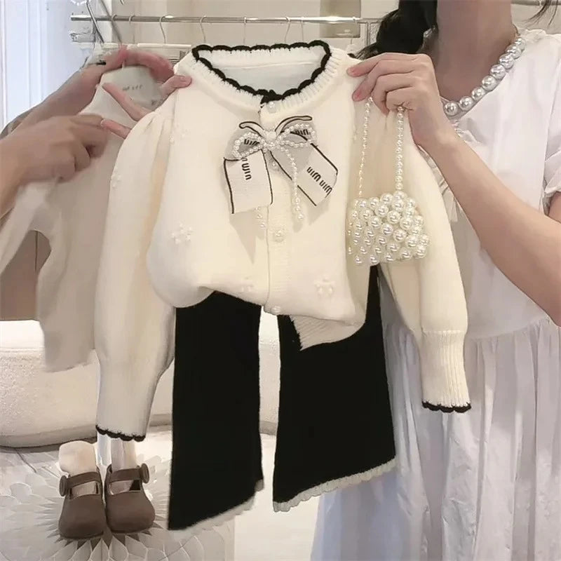 CN Kids Autumn Two Piece Sweater Jacket Set Unisex