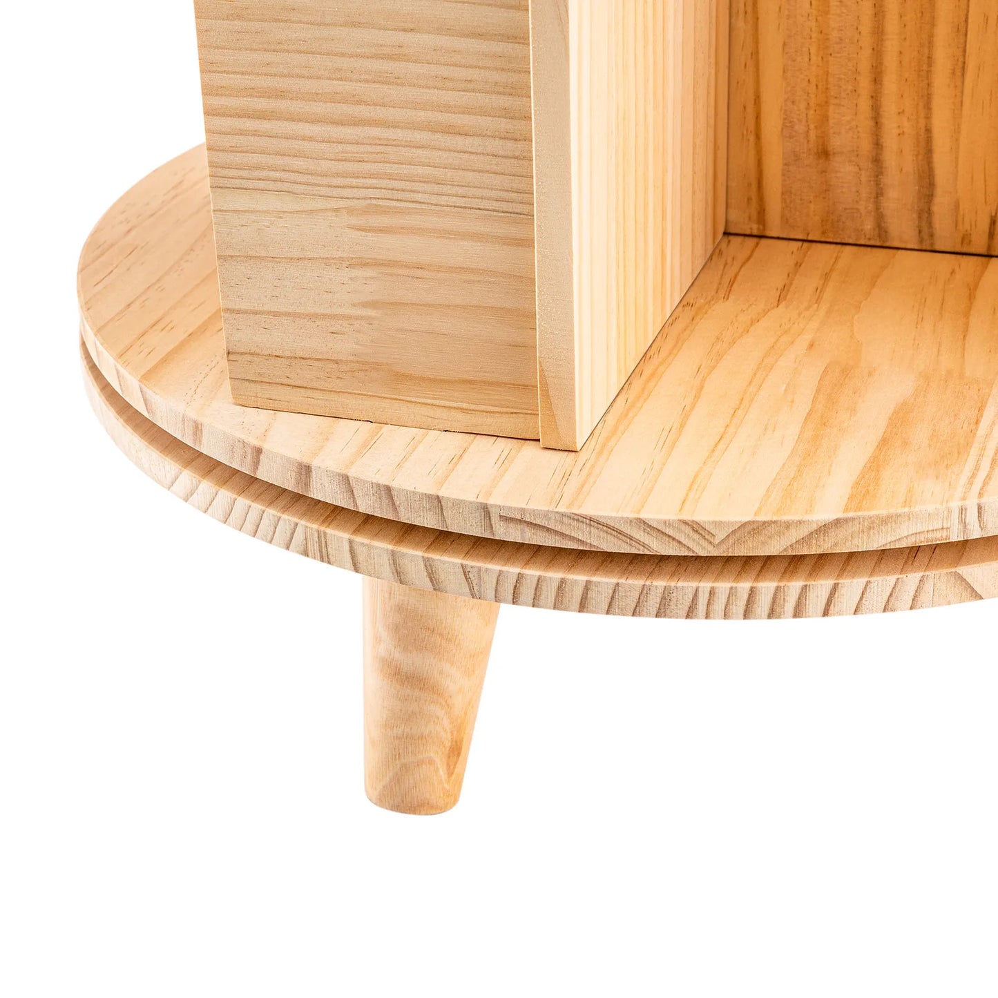 Multifunctional Storage Rack Rotating Bookshelf Miscellaneous Rack Living Room Organizer Floor-standing Solid Wood Bookcase