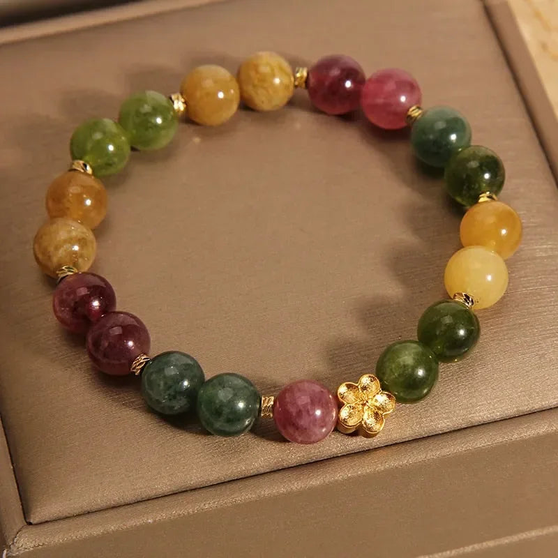 Natural Jade Agate Bracelet Exquisite Flower Design Young Girls Fashion Jewelry Real Gemstone Best Holiday Gift