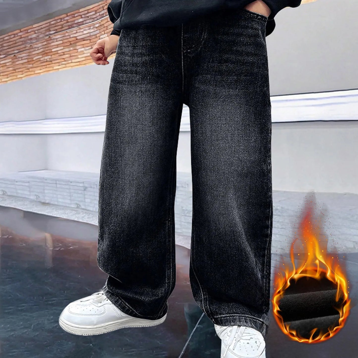 5t Boys Set Outfits Boys Jeans Wide Leg Childrens Boy Childrens Clothing Big Children Handsome Sports Athletic Pants for Boys 5t