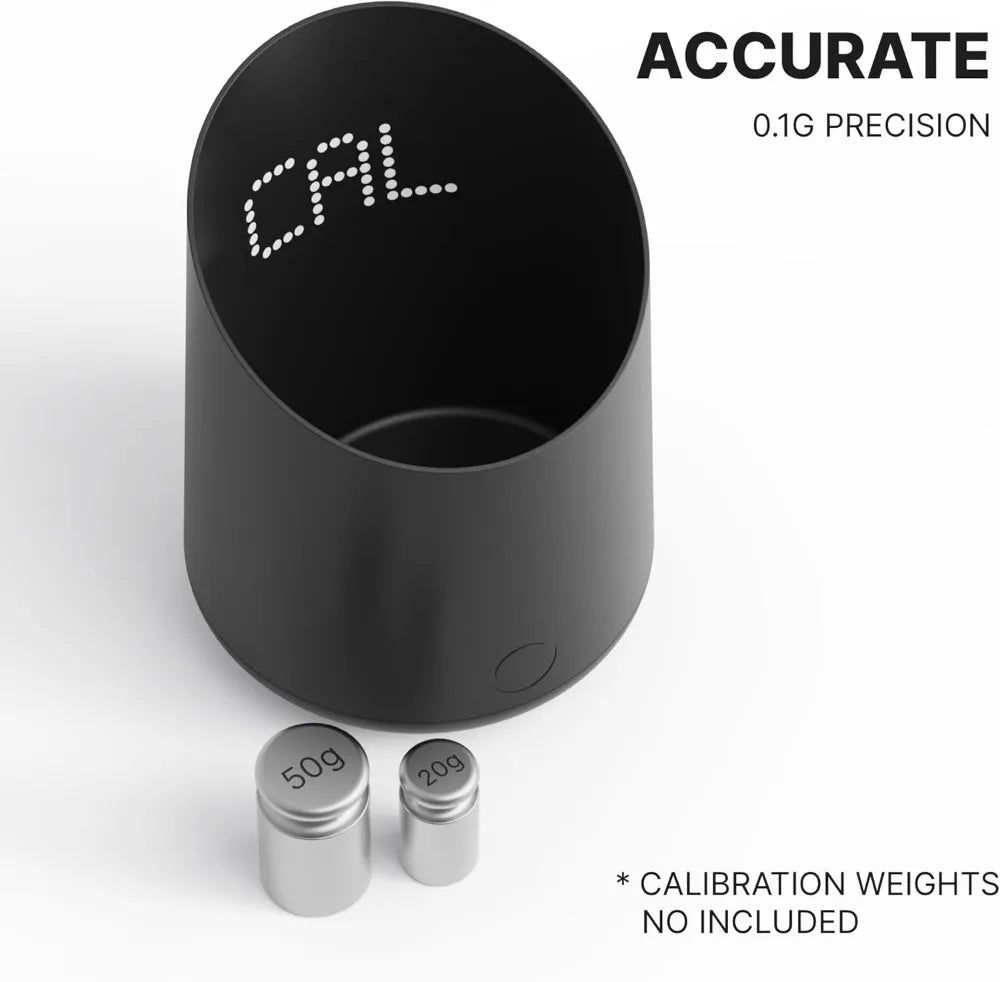 Digital Dosing Cup with LED Display - Precise Coffee Bean Scale for Espresso Brewing Accessories in Black