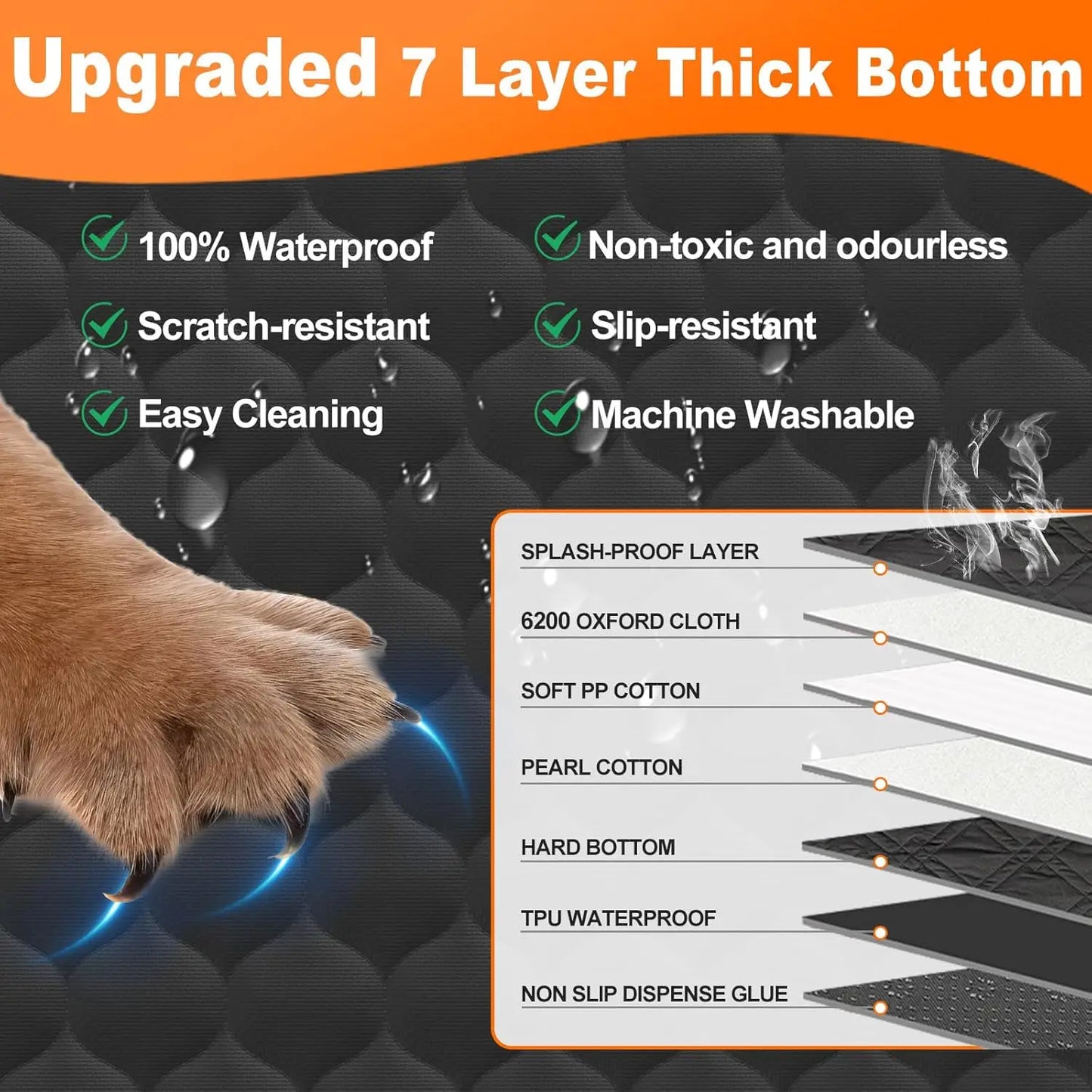 Wedyvko Waterproof Dog Car Seat Hammock Protector for Back