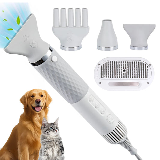 Portable Pet Hair Dryer High Velocity Grooming Blower 3 Speeds