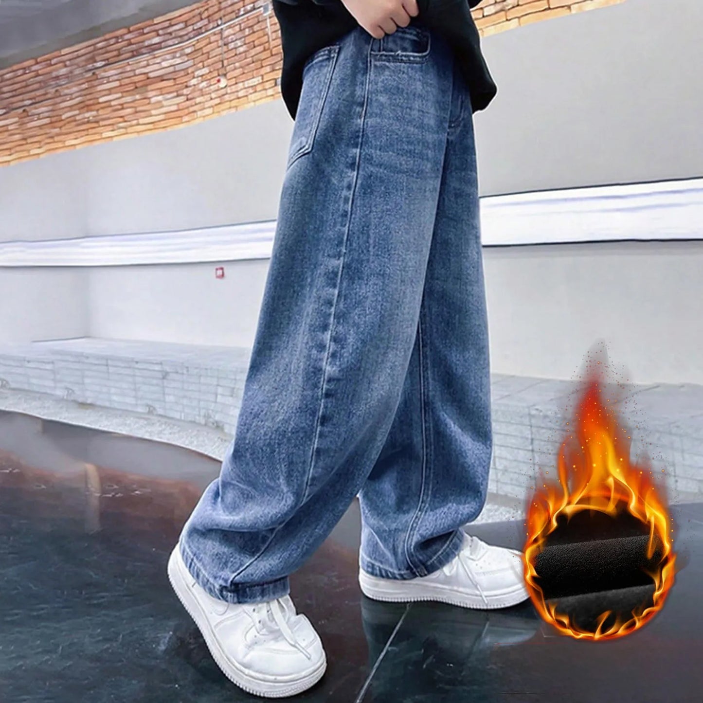 5t Boys Set Outfits Boys Jeans Wide Leg Childrens Boy Childrens Clothing Big Children Handsome Sports Athletic Pants for Boys 5t