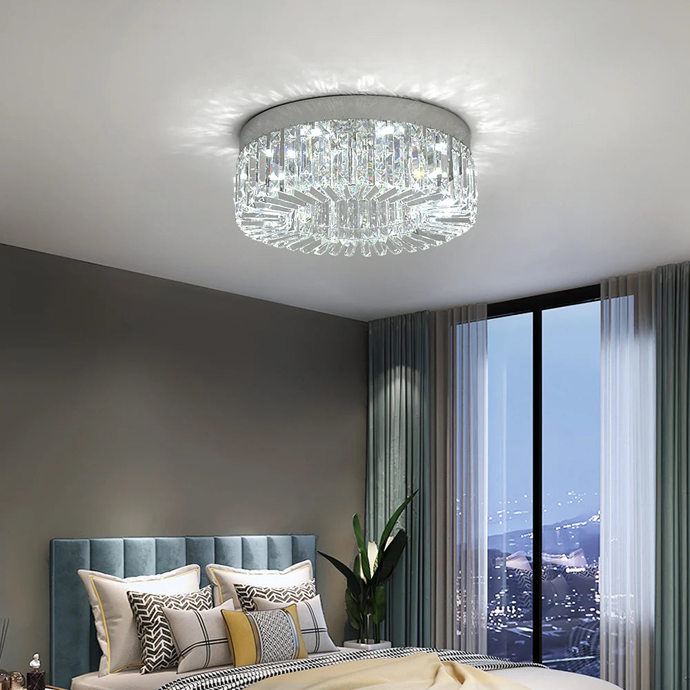 VETRULUS Crystal Ceiling Lamp Modern Chandelier for Living Room