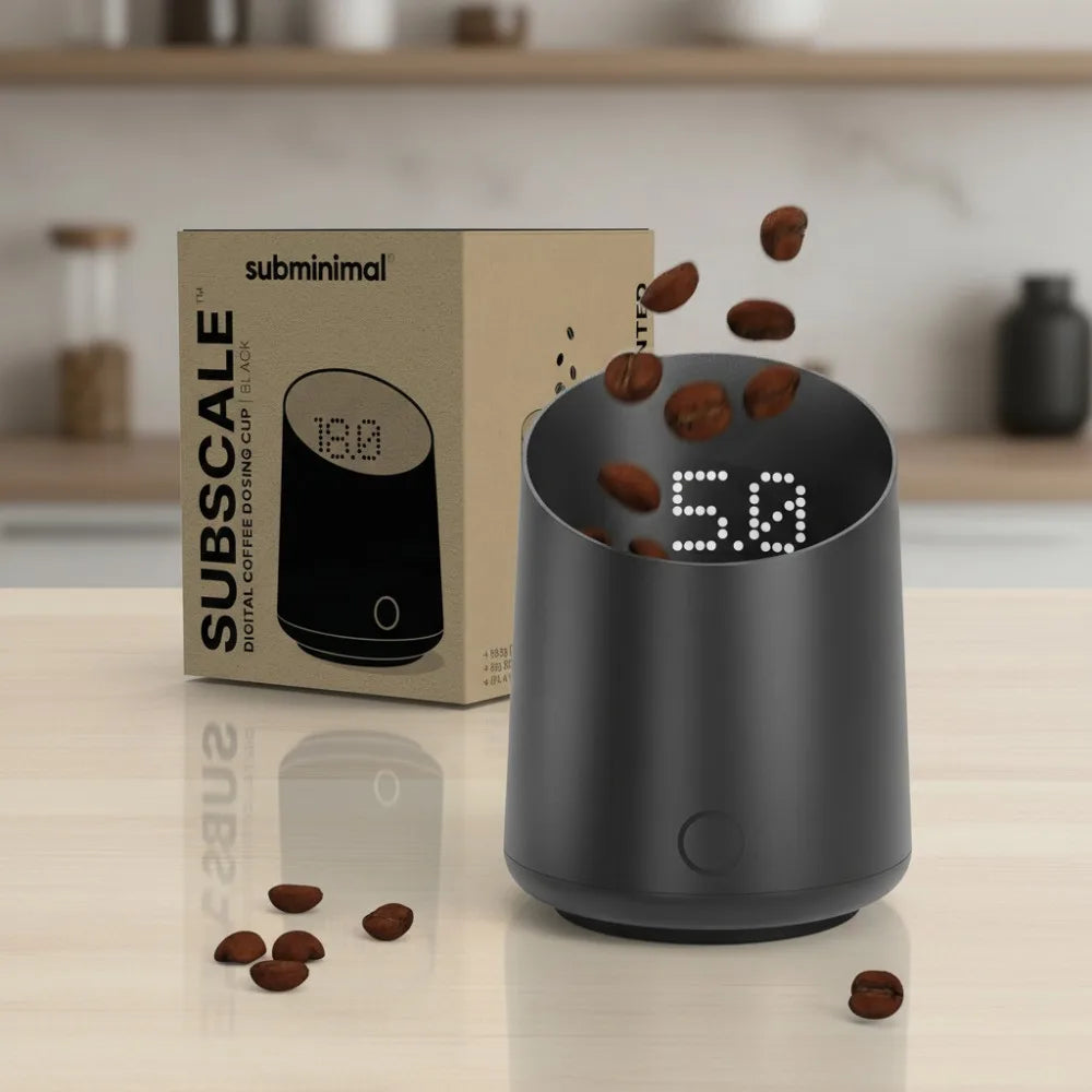 Digital Dosing Cup with LED Display - Precise Coffee Bean Scale for Espresso Brewing Accessories in Black
